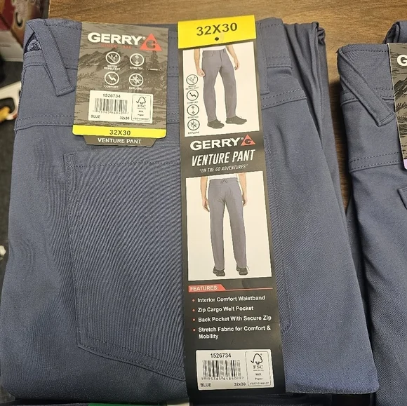 75)GERRY Pants Men’s Venture 30 X 32 Blue Relaxed Fit Comfort Stretch Pockets - Picture 10 of 14